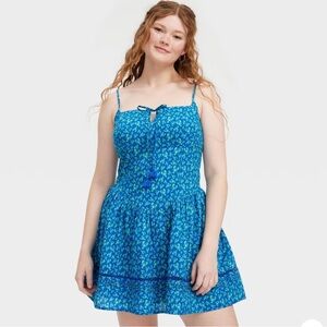NWT - Roller Rabbit x Target Lobsters Drop Waist Mini Dress Cobalt Blue